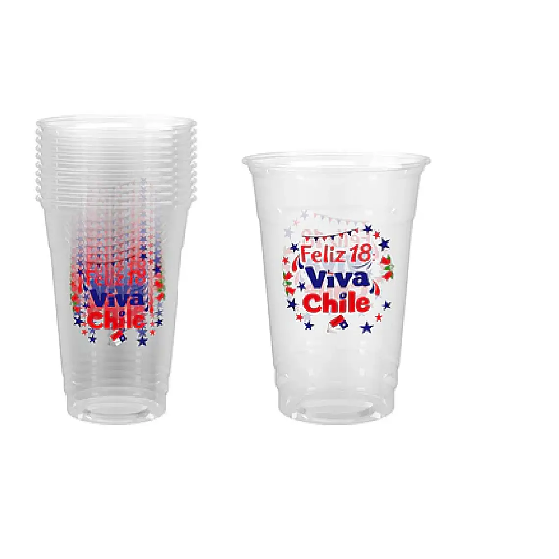 Vasos de plástico PET Fiestas Patrias 10*12cm 500ml x30 unid 2