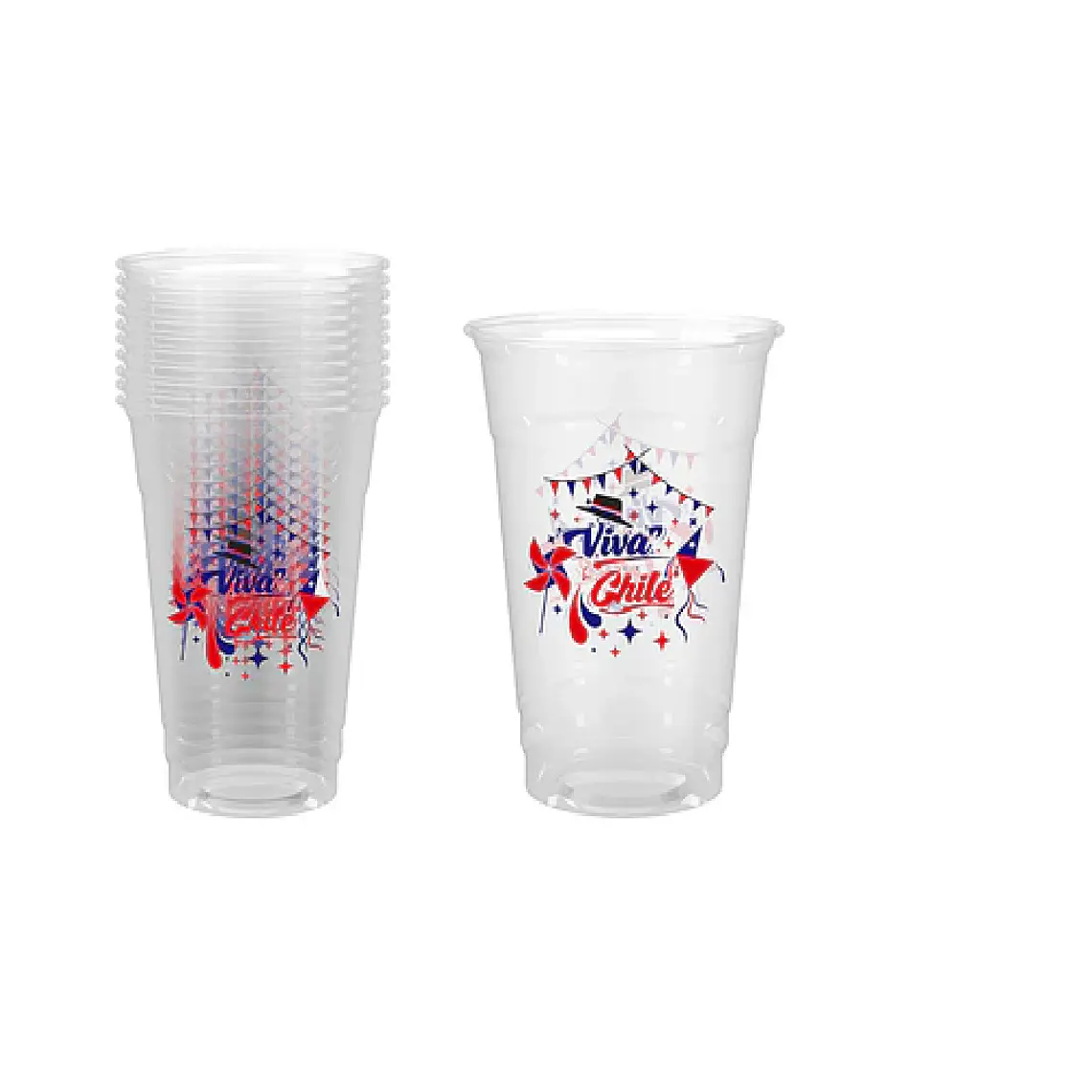 Vasos de plástico PET Fiestas Patrias 10*12cm 500ml x30 unid 3