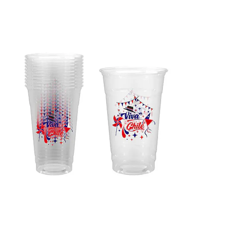 Vasos de plástico PET Fiestas Patrias 10*12cm 500ml x30 unid 3