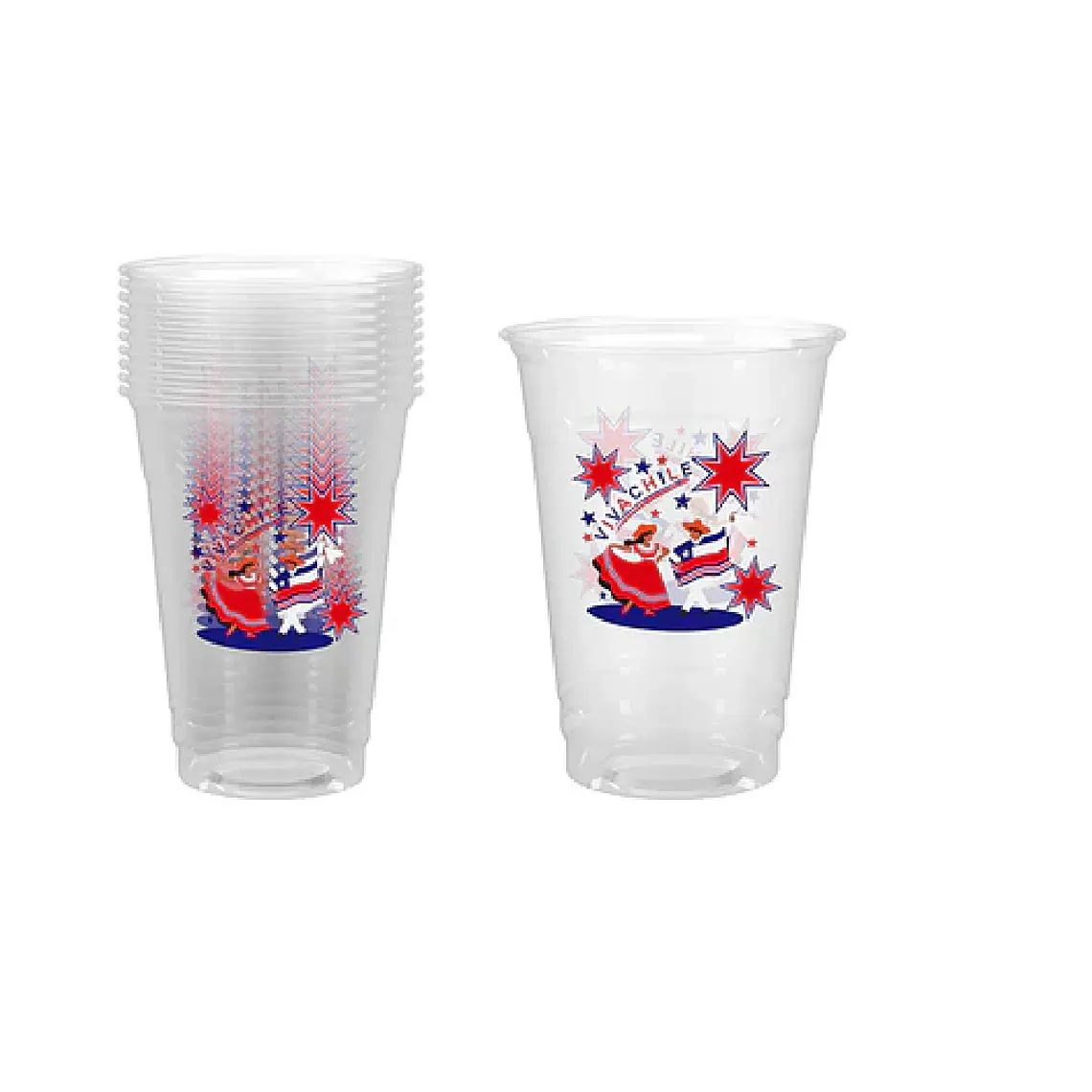 Vasos de plástico PET Fiestas Patrias 10*12cm 500ml x30 unid 4