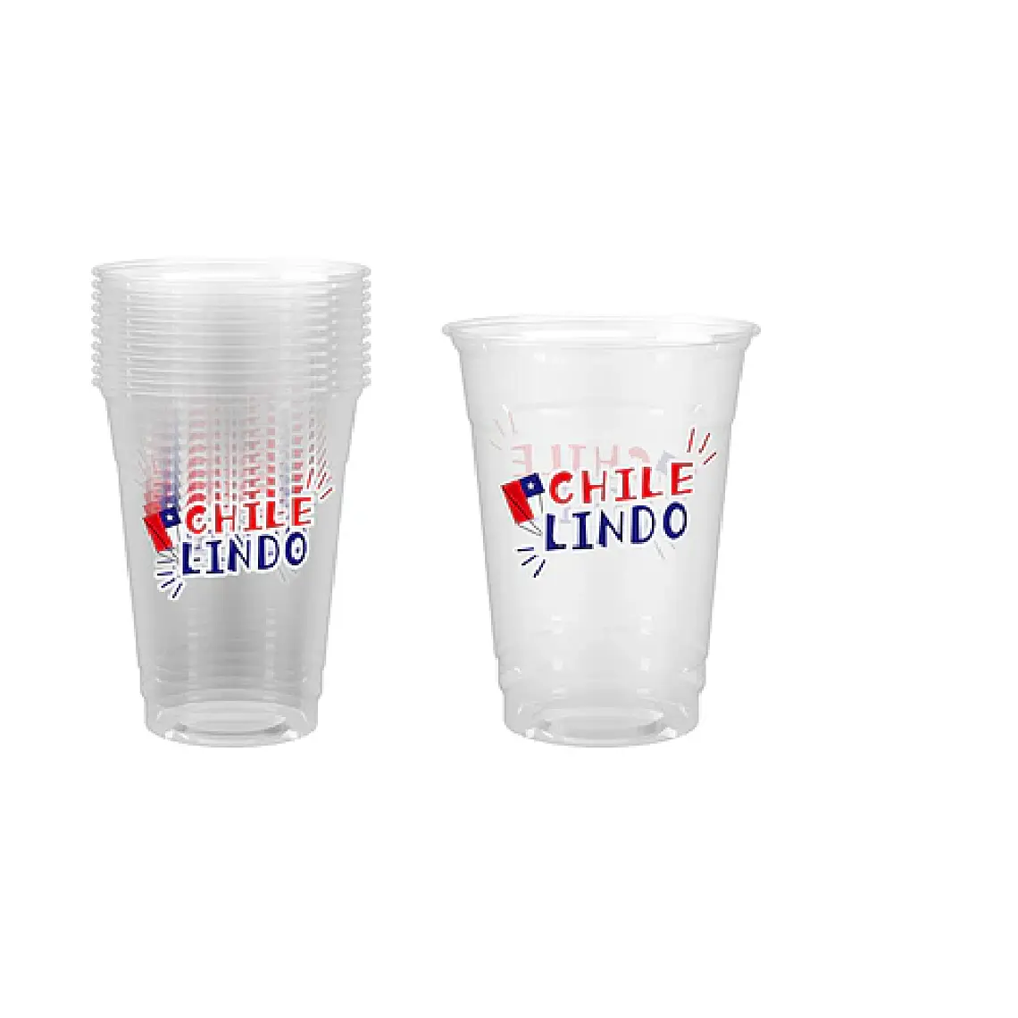 Vasos de plástico PET Fiestas Patrias 10*12cm 500ml x30 unid 5
