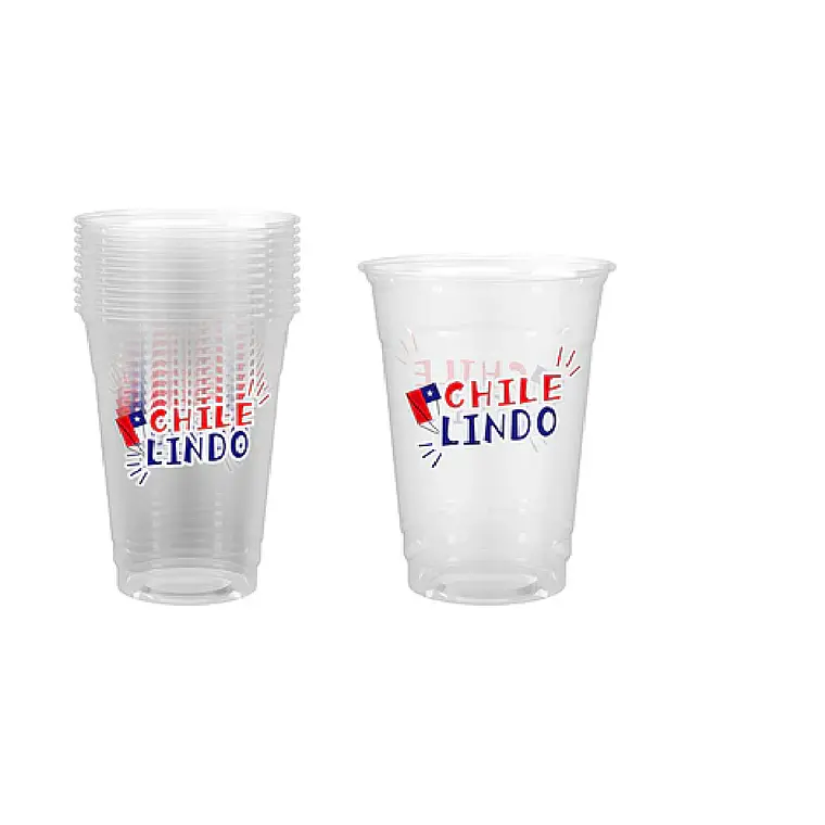 Vasos de plástico PET Fiestas Patrias 10*12cm 500ml x30 unid 5