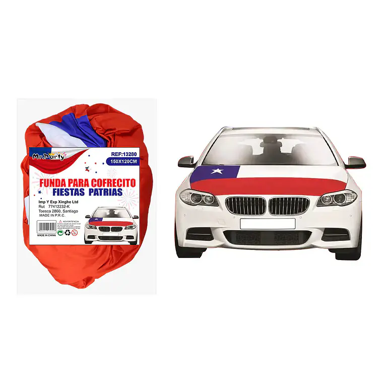 Cubierta de Bandera de Chile para capó de auto 150*120cm 2