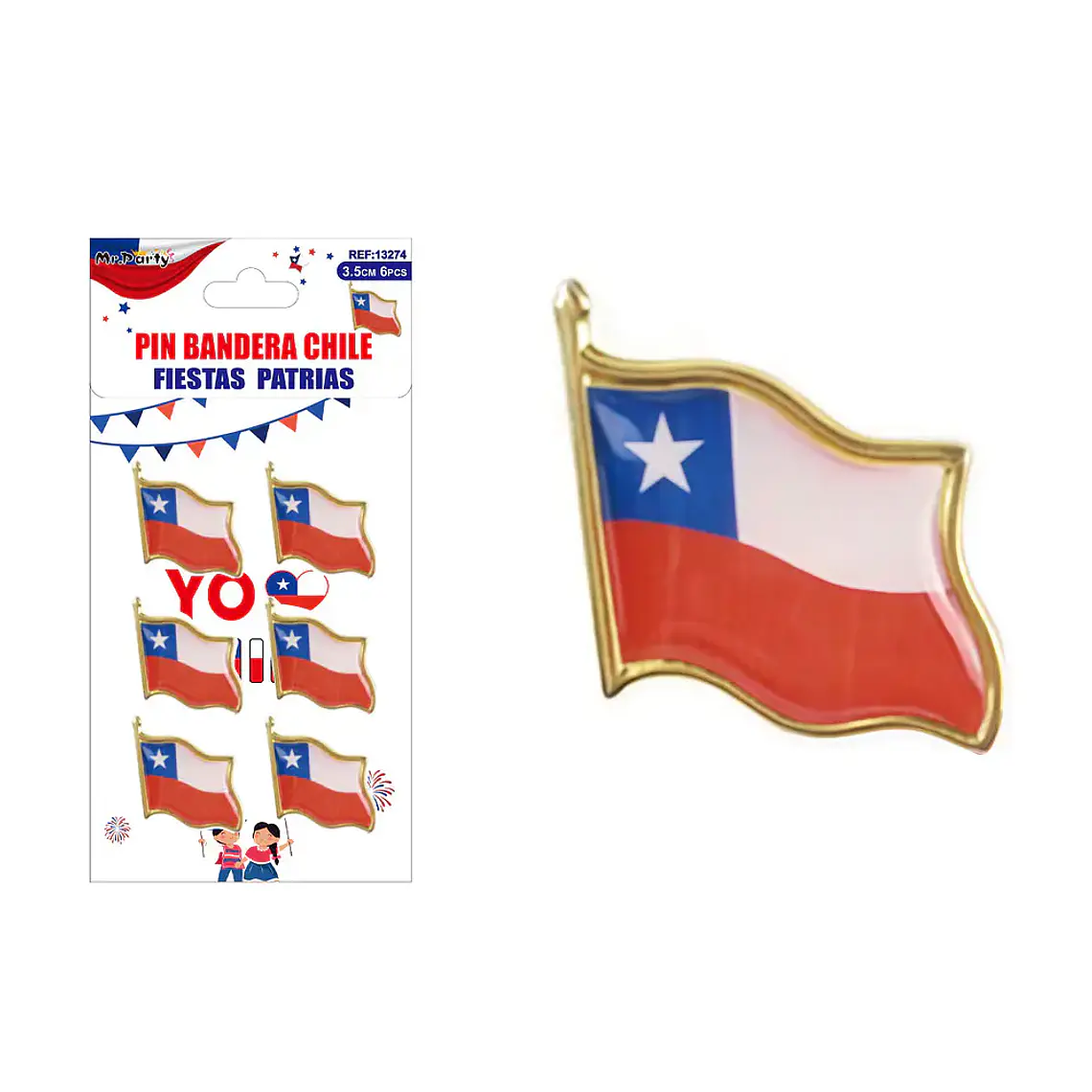 Pin de Fiestas Patrias 3.5*3.5cm x 18 piezas 1