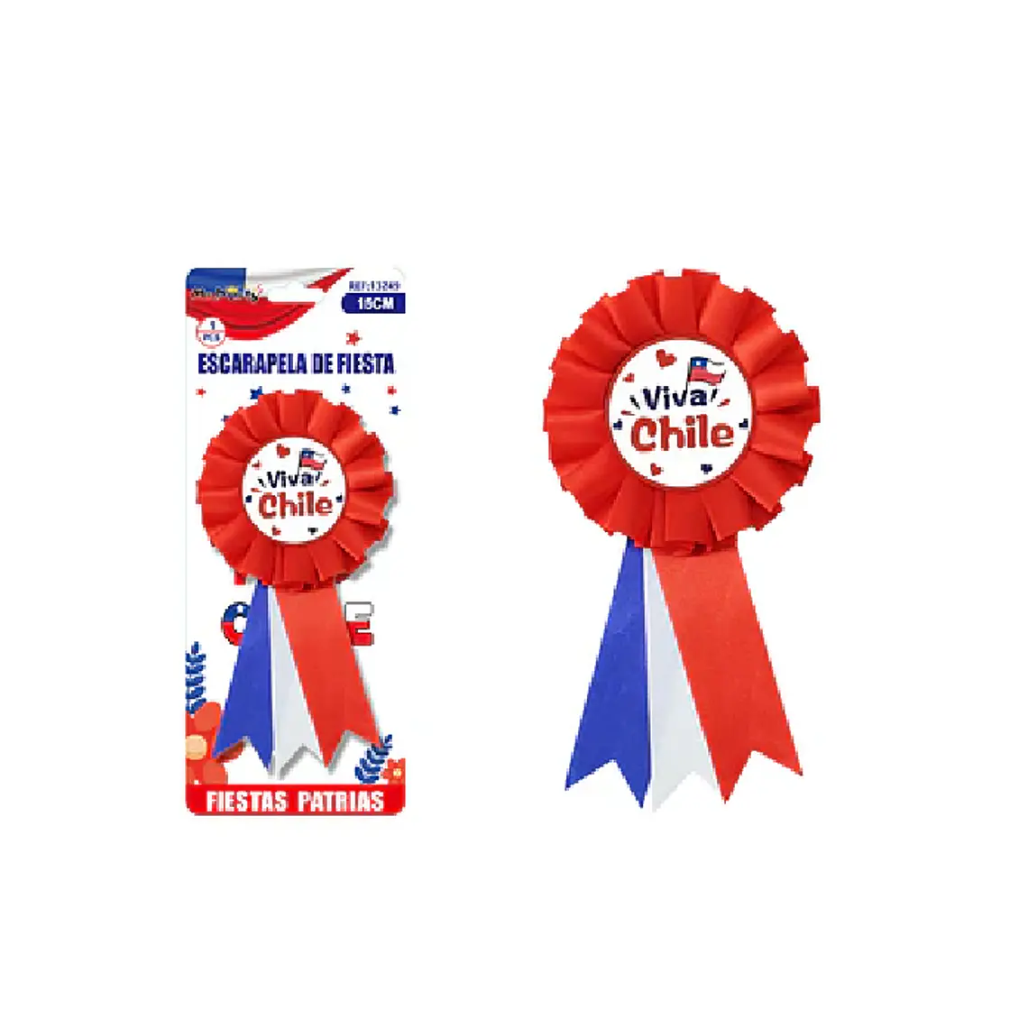 Escarapela Fiestas Patrias 15cm x3 4