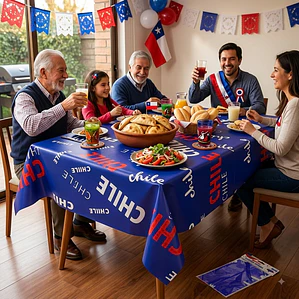 Mantel perlado de Fiestas Patrias 137*183cm