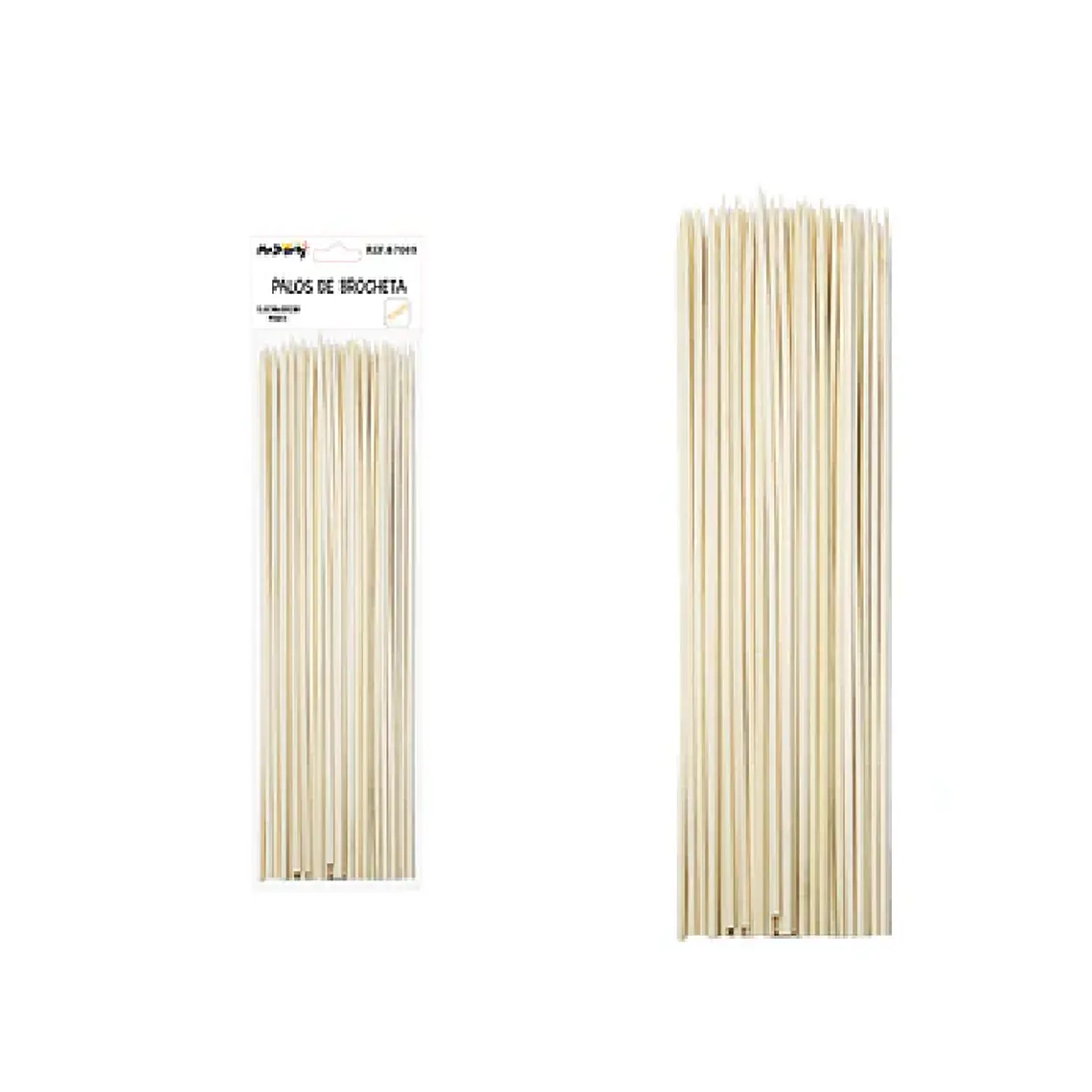 Palos de brochetas anticuhos de bambú 0.6 x 30-35-40cm 75pcs 1