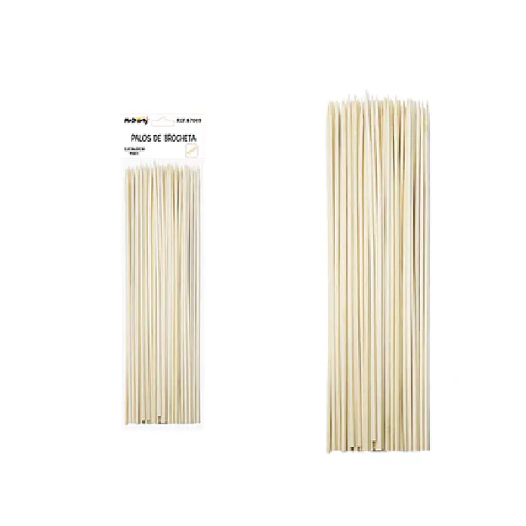 Palos de brochetas anticuhos de bambú 0.6 x 30-35-40cm 75pcs 1