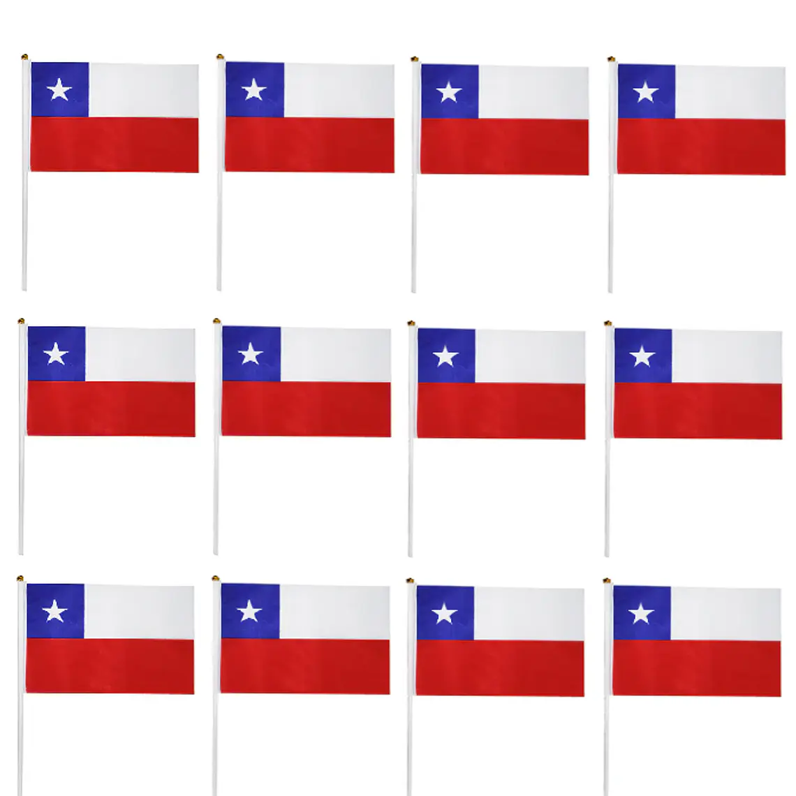 Bandera de Chile diferentes tamaños 12 piezas 2