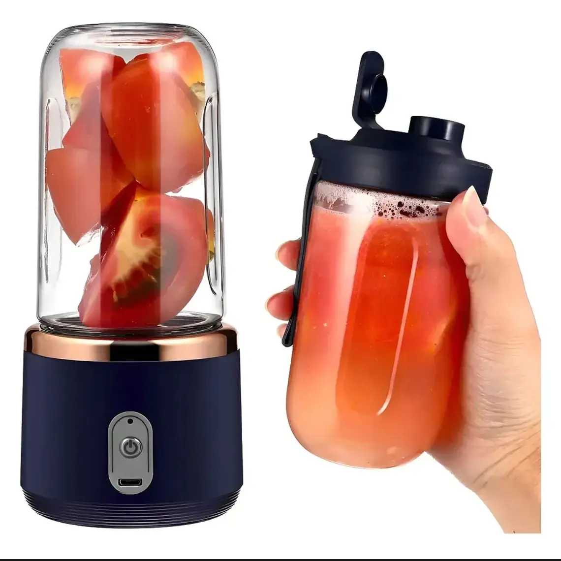 Mini Licuadora Portatil Usb Recargable 400ml Con 2 Vasos 1
