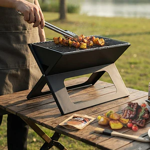Asador De Carbón Portátil Plegable, Mini Parrilla Para Carne