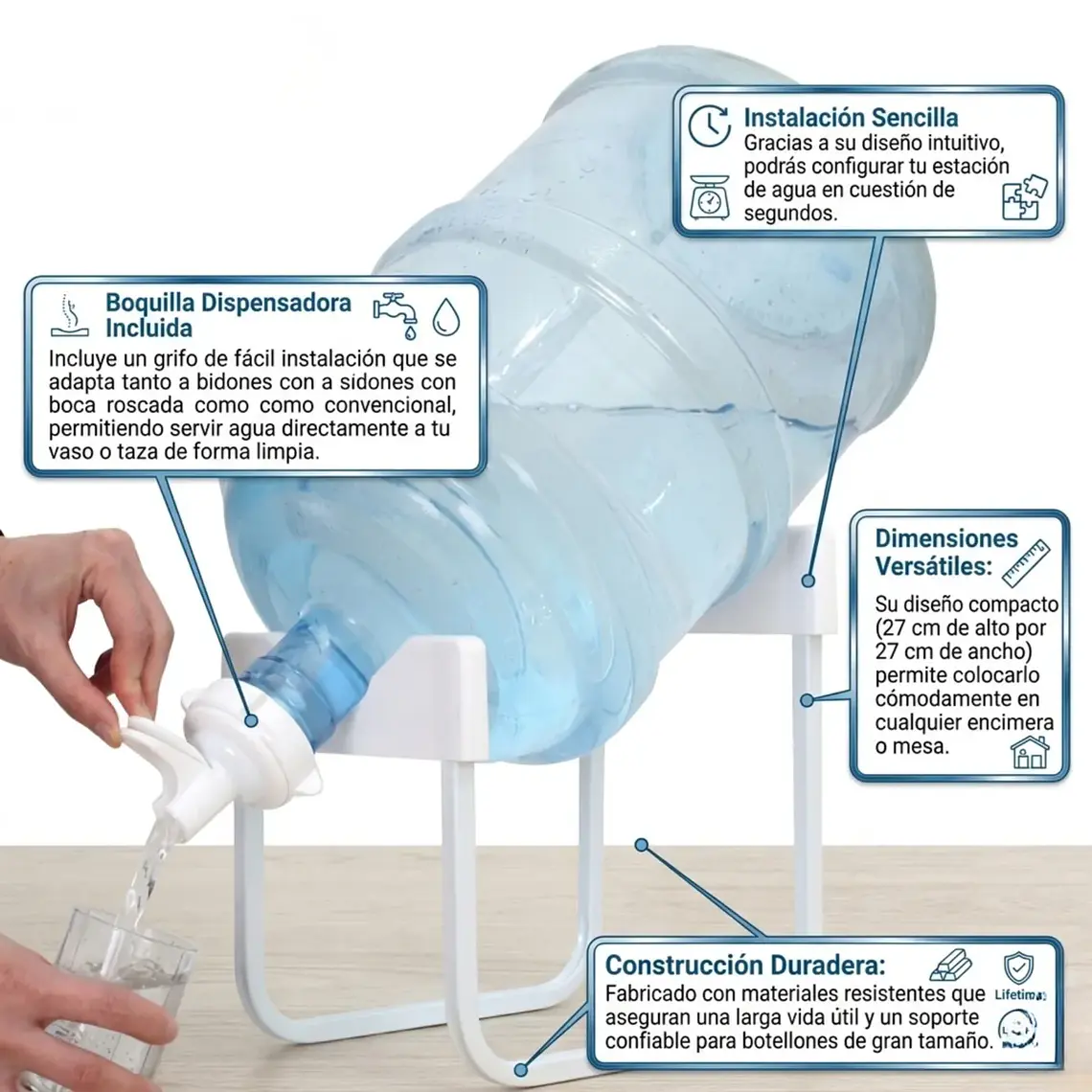 Soporte Metálico Para Bidón De Agua Con Boquilla Dispensador 2