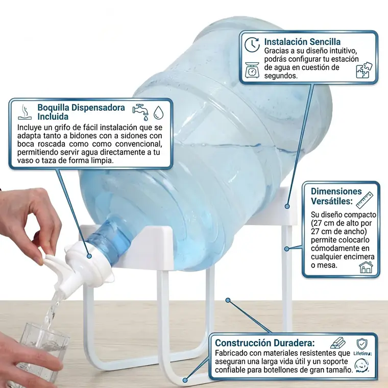 Soporte Metálico Para Bidón De Agua Con Boquilla Dispensador 2