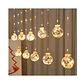 Cortina Luces de Navidad Led 3m Esferas Cálida Ambar Dorada Decoración Navideña - Miniatura 1
