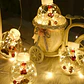 Cortina Luces de Navidad Led 3m Esferas Cálida Ambar Dorada Decoración Navideña - Miniatura 3
