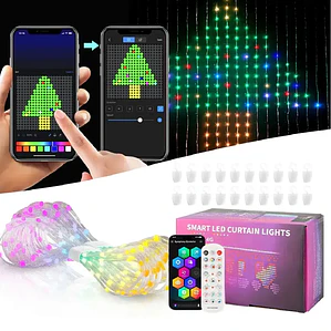Cortina Luces Inteligente 400 Leds Rgb Diy Música App 3x3m