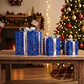 Set 3 Cajas De Regalo Navideñas Con Luces azul - Miniatura 2