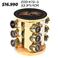 Especiero giratorio 12 piezas 22cm Dorado  - Miniatura 3
