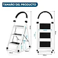 Escalera 3 Escalones Antideslizante Plegable Aluminio Rojo - Miniatura 2