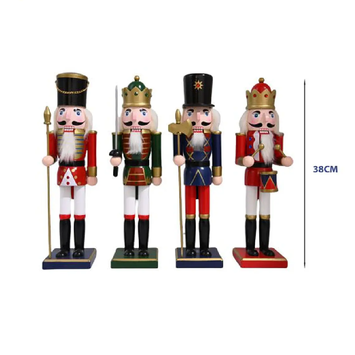 Cascanueces Navidad Soldado De Madera 38cm Adorno Navideño 1