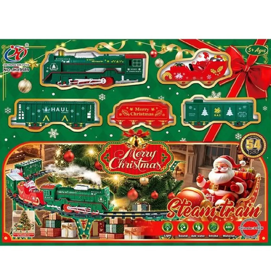 Tren Navideño Eléctrico a Vapor con Luces y Sonido 30 Piezas 3