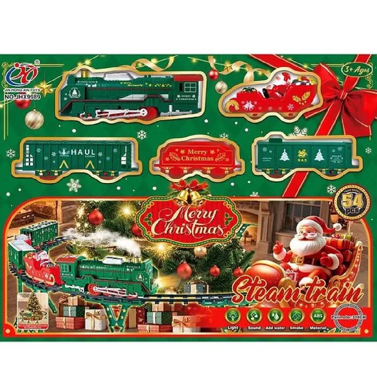 Tren Navideño Eléctrico a Vapor con Luces y Sonido 30 Piezas 3