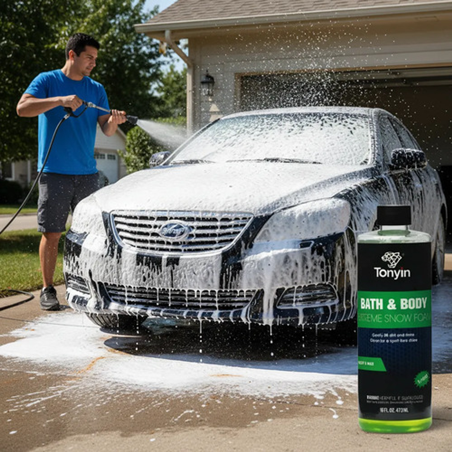 Shampoo Auto Tonyin Snow Foam Con Cera Ph Neutro 473ml 6