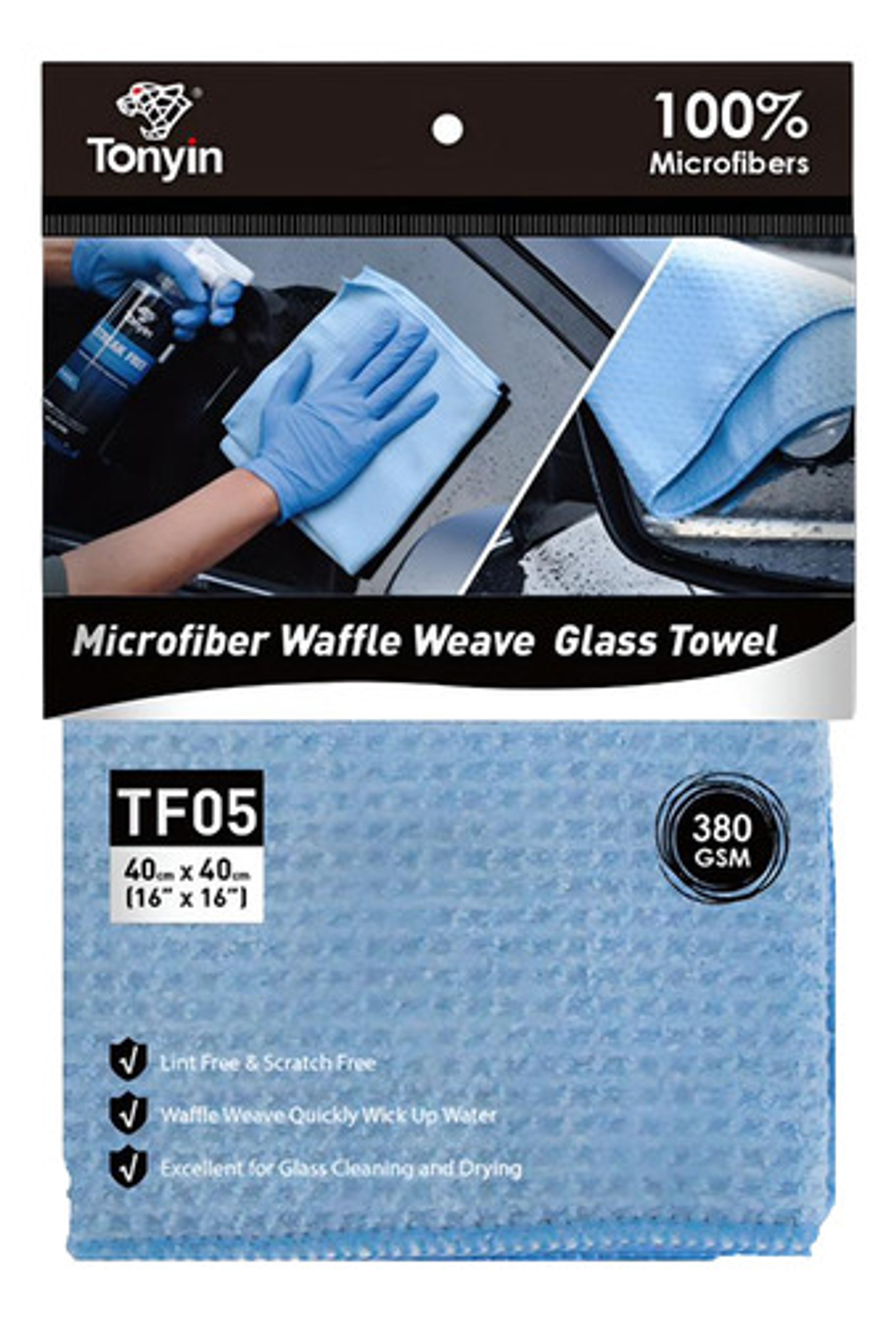 Toalla Para Vidrios Tonyin 40x40 Cm (380gsm) 2