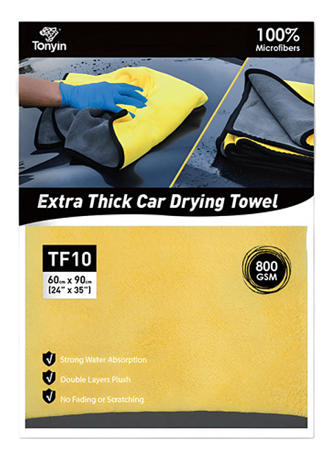 Paño Secado Auto Microfibra Tonyin 60x90 Cm (800gsm)