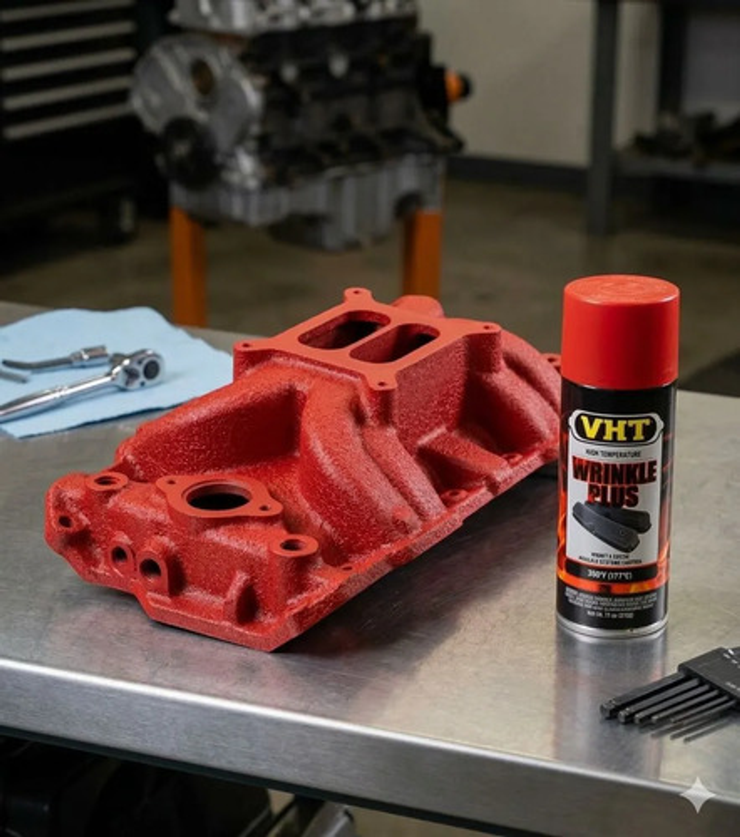 Pintura Vht Wrinkle Plus Rojo Alta Temperatura 11 Oz 3