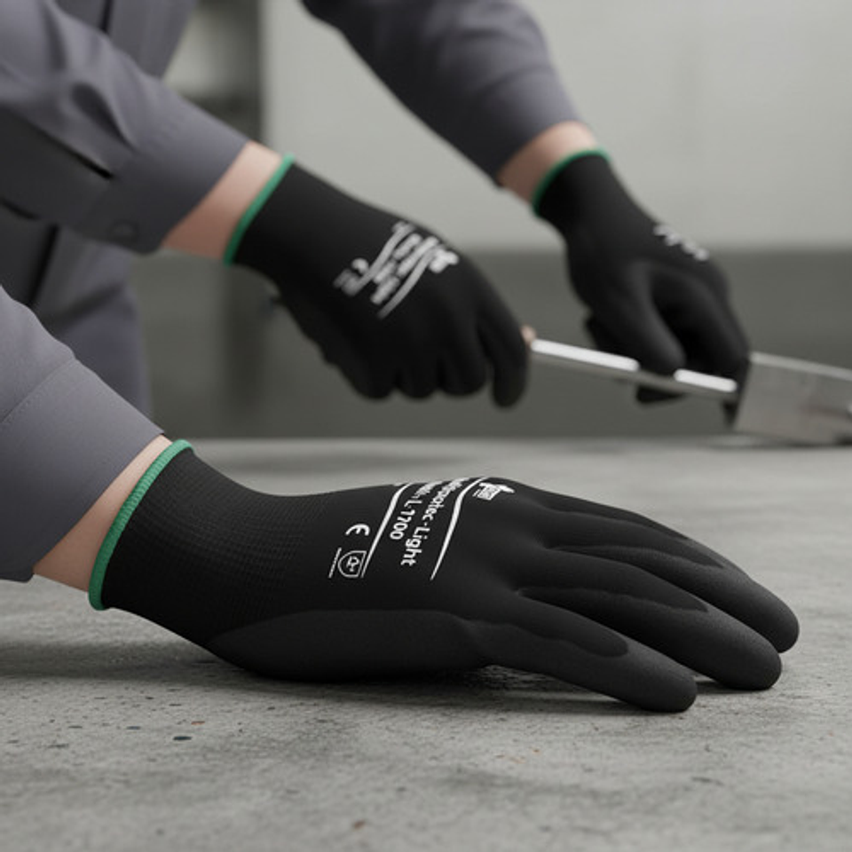 Pack 5. Guante Multiprotec Flex Light L-1700 Palma Pu Negro 2