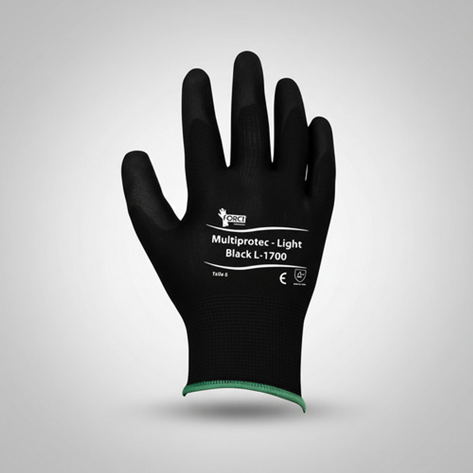 Pack 5. Guante Multiprotec Flex Light L-1700 Palma Pu Negro 5