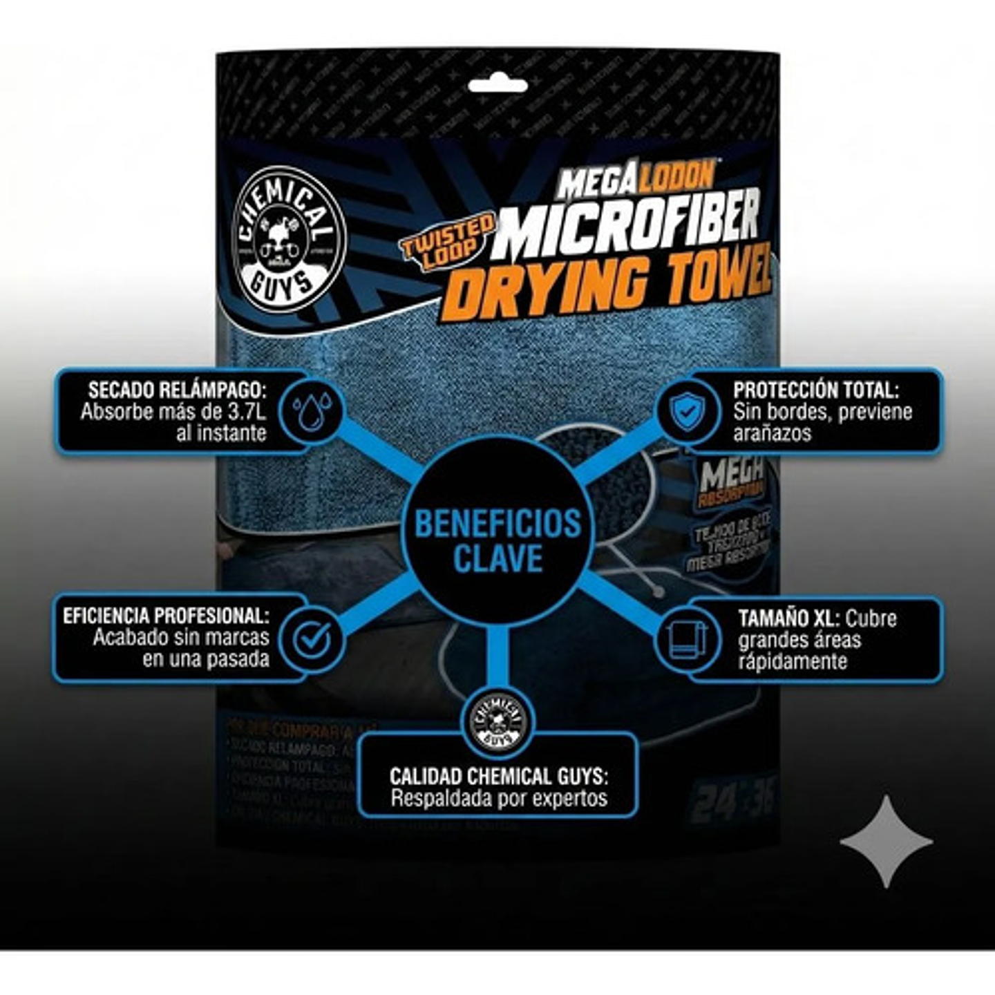 Toalla Paño Microfibra Para Secar Auto Chemical Guys 60x90 3