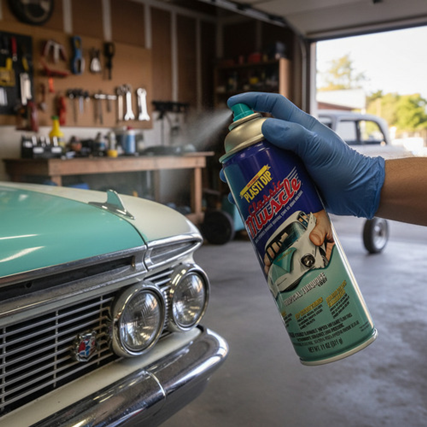 Pintura Removible Plastidip Aerosol Muscle Tropical Turquesa Acabado Pastel Color Celeste 2