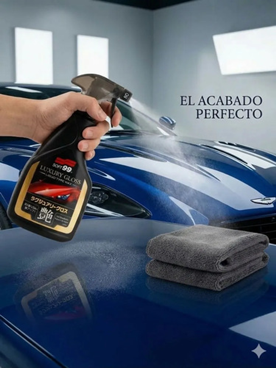 Kit Cera Líquida Soft99 Luxury Gloss 500ml + Paño Microfibra 2