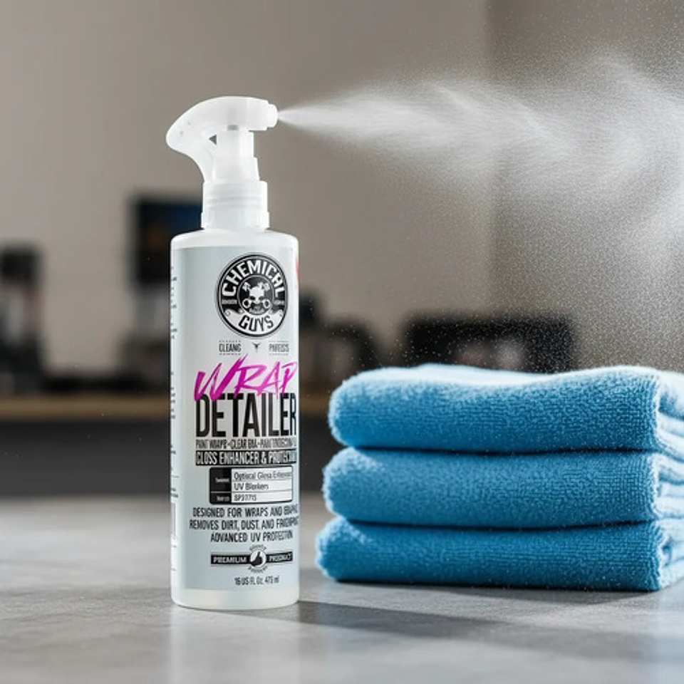 Kit Abrillantador Wrap Detailer Auto Chemical Guys 3 Toallas 7