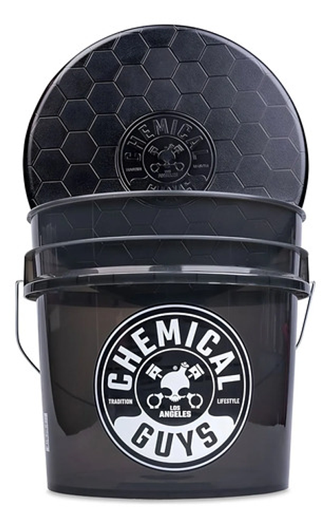 Balde Detailing Chemical Guys Con Tapa Para Auto Gris