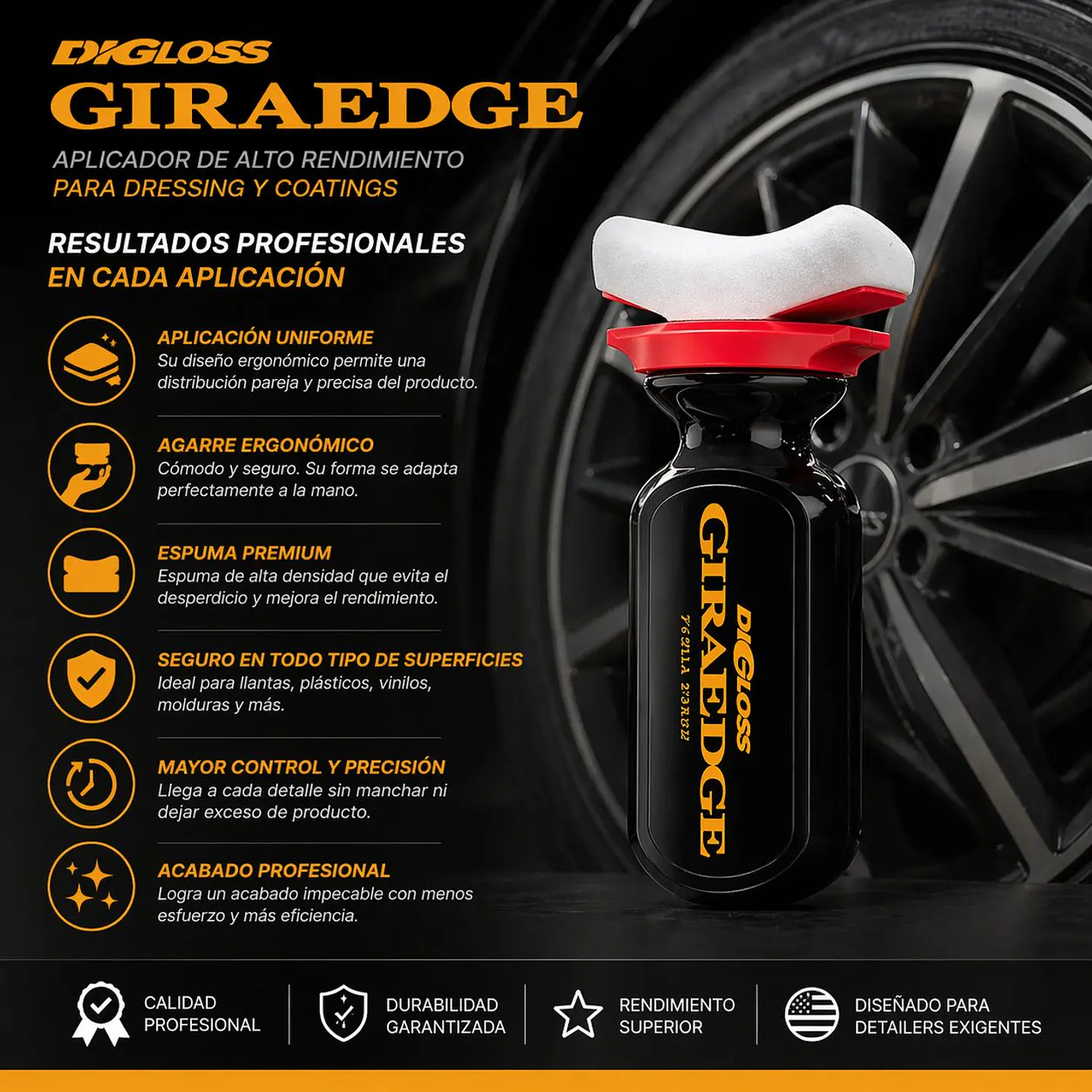 Renovador Neumáticos Auto Abrillantador Llantas Digloss 70ml 2