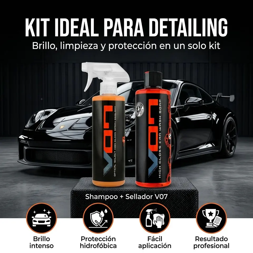 Kit Shampoo Cera Sellador Quick Detailer V07 Chemical Guys 7