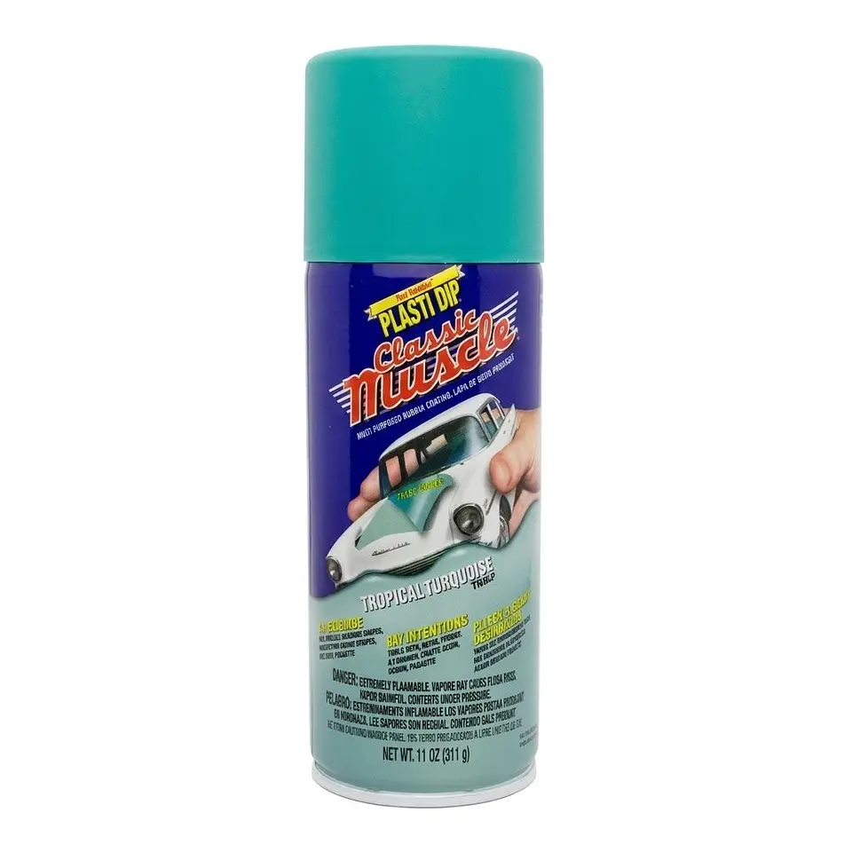 Pintura Removible Plastidip Aerosol Muscle Tropical Turquesa Acabado Pastel Color Celeste 1