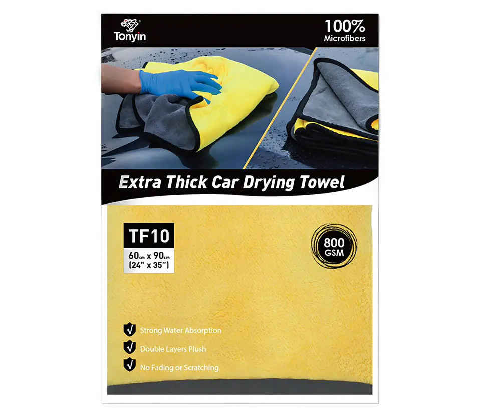 Paño Secado Auto Microfibra Tonyin 60x90 Cm (800gsm) 1