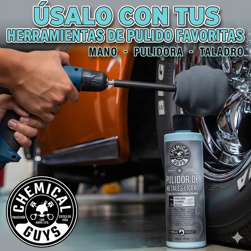 Kit Pulidor Metales Abrillantador Auto Chemical Guys Light 5