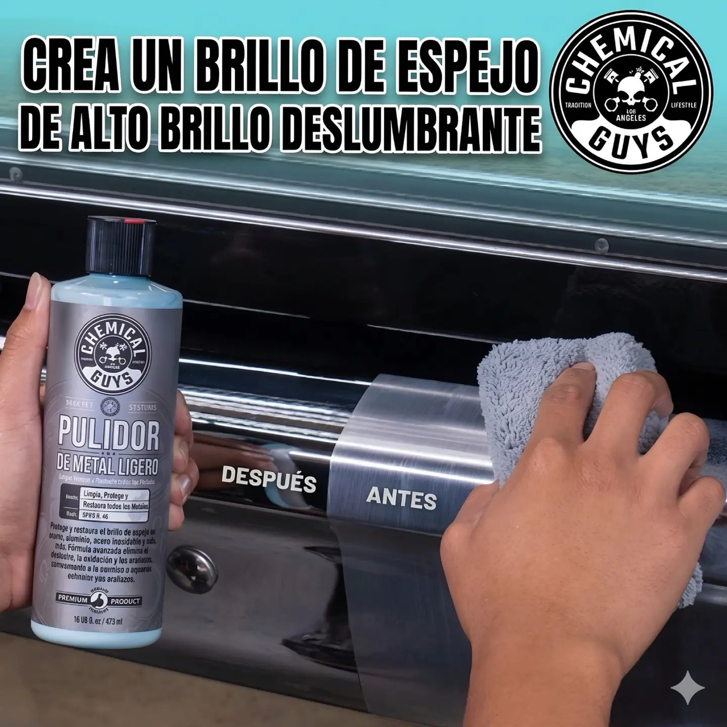 Kit Pulidor Metales Abrillantador Auto Chemical Guys Light 2