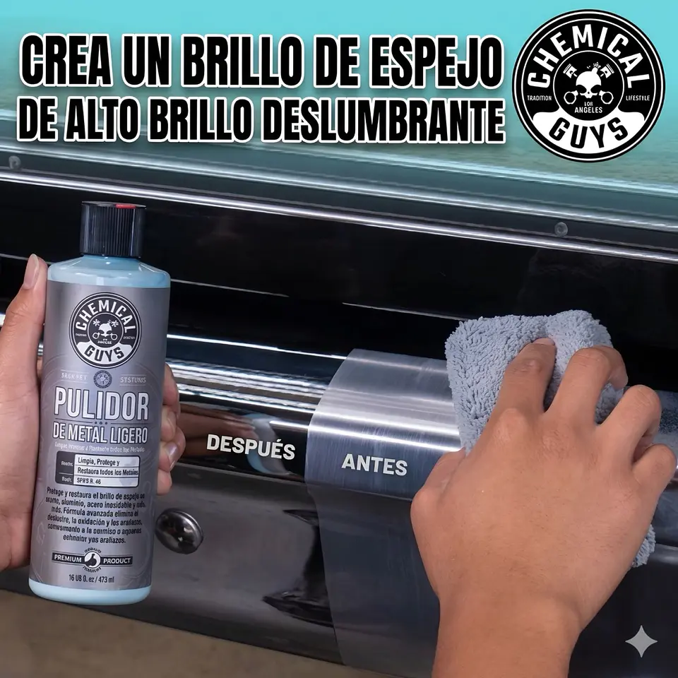 Kit Pulidor Metales Abrillantador Auto Chemical Guys Light 2