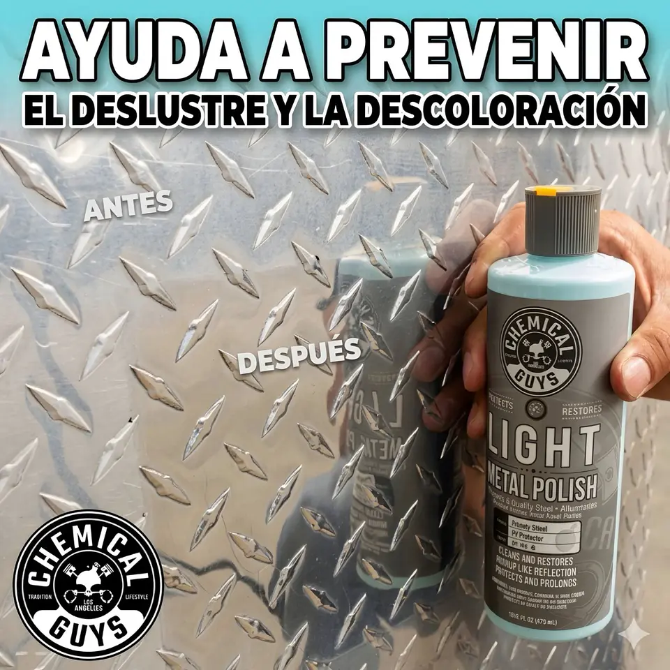 Kit Pulidor Metales Abrillantador Auto Chemical Guys Light 8