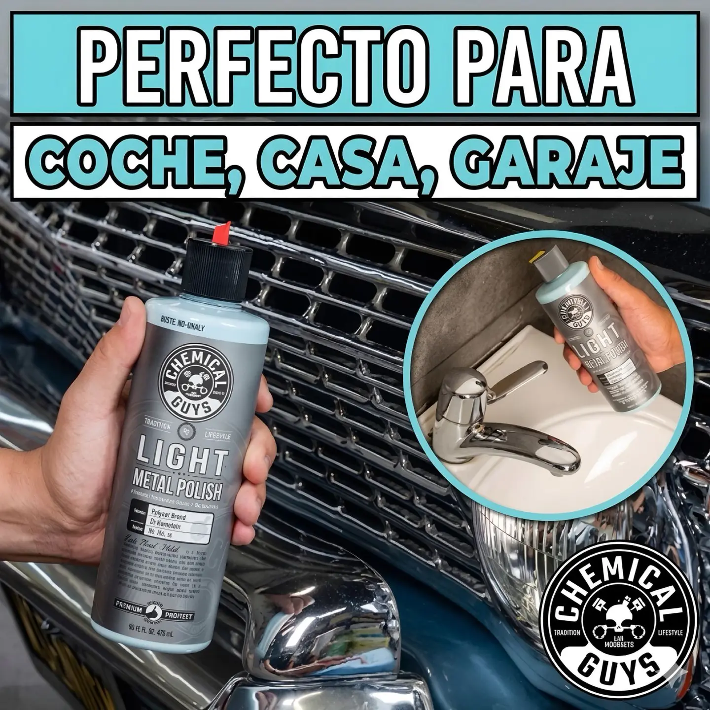 Kit Pulidor Metales Abrillantador Auto Chemical Guys Light 9