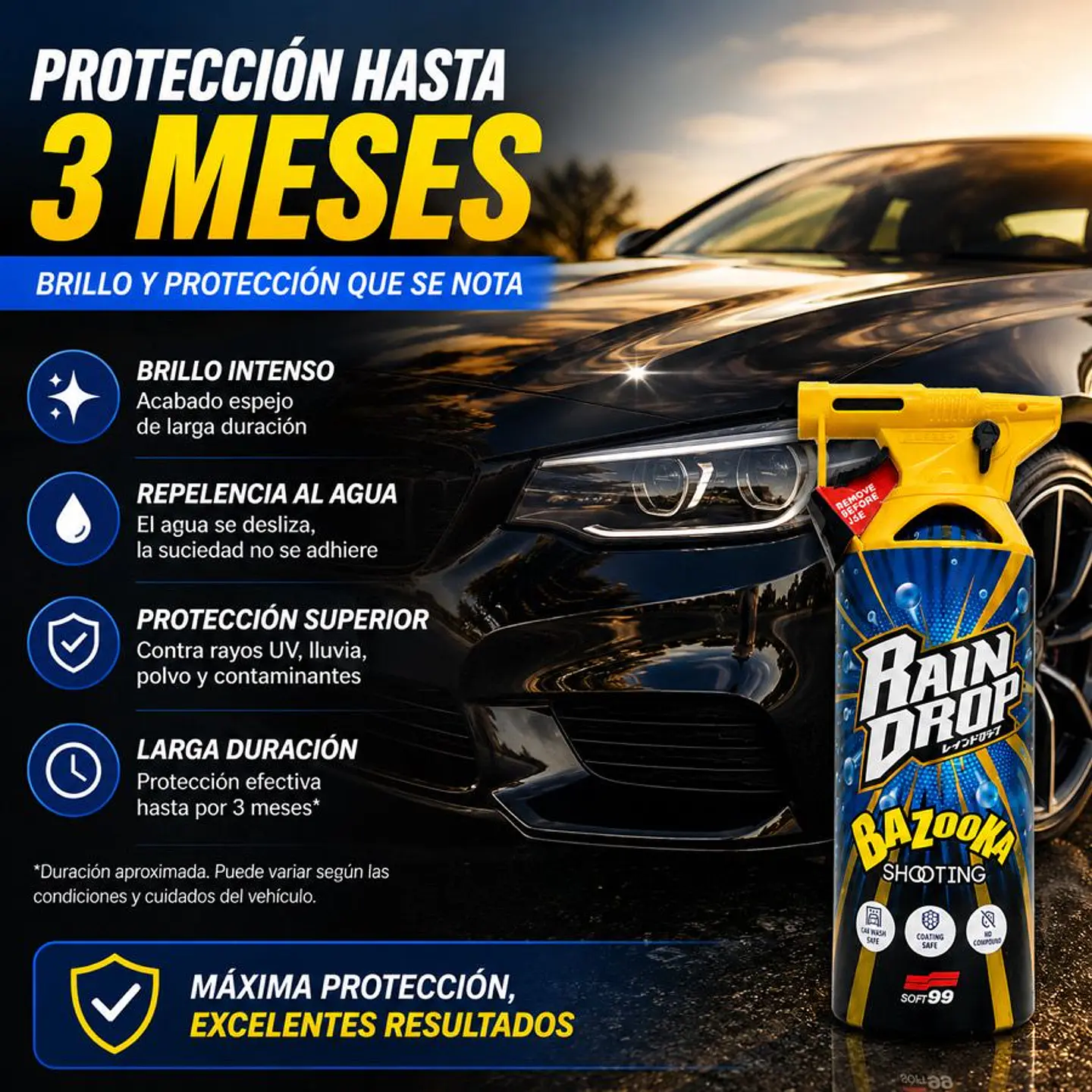 Sellador Repelente Agua Cera Para Auto Soft99 Rain Drop 4