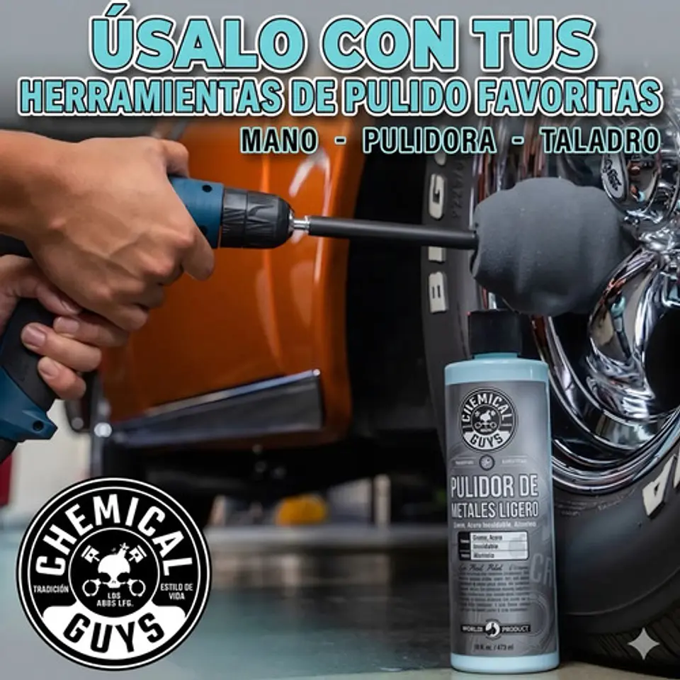 Kit Pulidor Metales Abrillantador Auto Chemical Guys Light 9