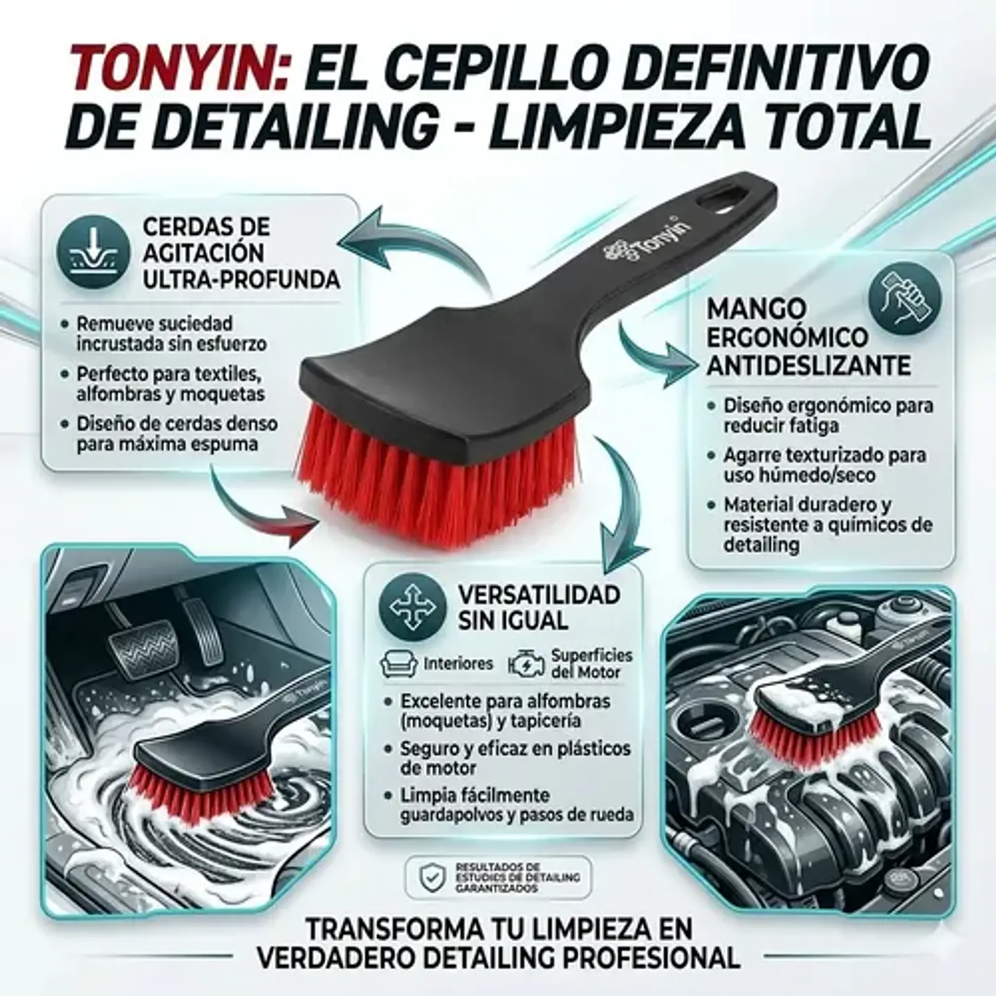 Cepillo Limpieza Llantas Neumáticos Auto Tonyin 6