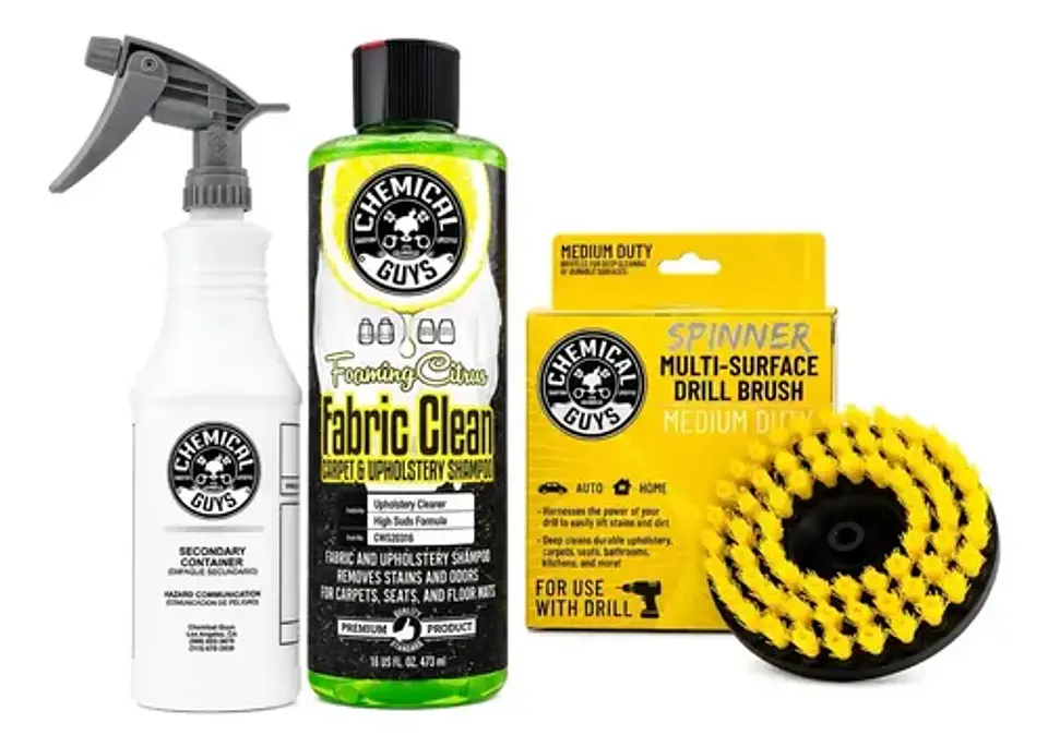 Kit Limpieza Auto Tapiz Chemical Guys Shampoo Citrus Cepillo 1